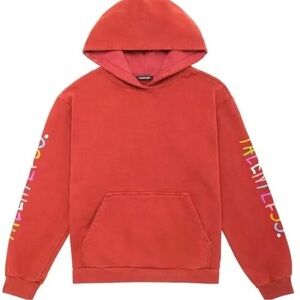 Talentless Red Colorful Logo Arm Hoodie Oversized 100% Cotton Size Medium